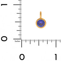 18K Yellow Gold Bezel Set Round Tanzanite Charm