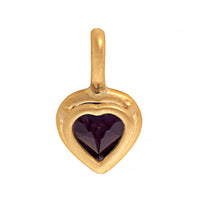 18K Yellow Gold Bezel Set Heart Shaped Amethyst Charm
