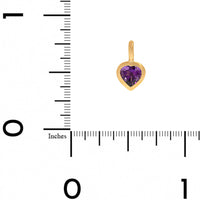 18K Yellow Gold Bezel Set Heart Shaped Amethyst Charm