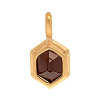 18K Yellow Gold Bezel Set Hexagonal Garnet Charm