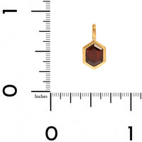 18K Yellow Gold Bezel Set Hexagonal Garnet Charm