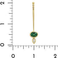 Suzy Landa 18K Yellow Gold Oval Green Tourmaline and Diamond Lolli Pendant