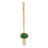 Suzy Landa 18K Yellow Gold Oval Green Tourmaline and Diamond Lolli Pendant
