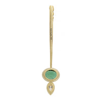 Suzy Landa 18K Yellow Gold Oval Green Tourmaline and Diamond Lolli Pendant
