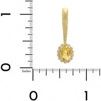 Suzy Landa 18K Yellow Gold Oval Yellow Beryl and Beaded Diamond Lolli Pendant
