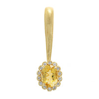 Suzy Landa 18K Yellow Gold Oval Yellow Beryl and Beaded Diamond Lolli Pendant
