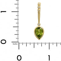 Suzy Landa 18K Yellow Gold Pear Shaped Peridot and Beaded Diamond Lolli Pendant