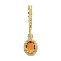 Suzy Landa 18K Yellow Gold Oval Orange Garnet and Beaded Diamond Lolli Pendant