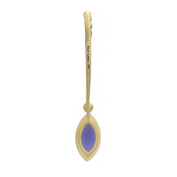Suzy Landa 18K Yellow Gold Marquise Shaped Tanzanite and Beaded Diamond Lolli Pendant