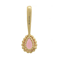 Suzy Landa 18K Yellow Gold Pear Shaped Tourmaline and Beaded Diamond Halo Lolli Pendant