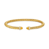 Cablespira® Flex Bracelet 18K Yellow Gold with Citrine and Diamonds, 4mm