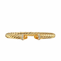 Cablespira® Flex Bracelet 18K Yellow Gold with Citrine and Diamonds, 6mm