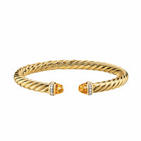 Cablespira® Flex Bracelet 18K Yellow Gold with Citrine and Diamonds, 6mm