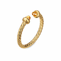 Micro Cablespira® Flex Open Ring 18K Yellow Gold with Citrine, 2.5mm