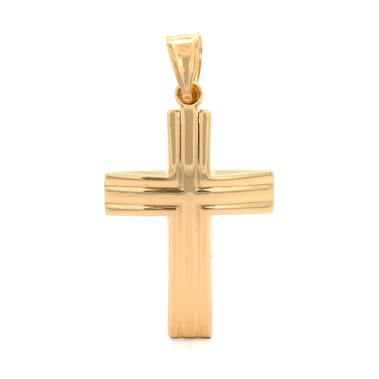 14K Yellow Gold 1" Cross Charm