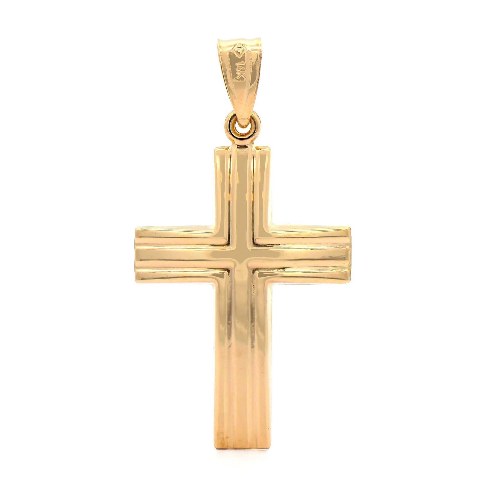 14K Yellow Gold 1" Cross Charm