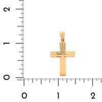 14K Yellow Gold 1" Cross Charm