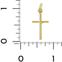 18K Yellow Gold 1" Tube Cross Charm