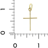 18K Yellow Gold 1" Stick Cross Charm