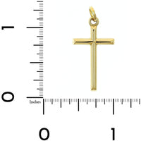 18K Yellow Gold 1" Stick Cross Charm