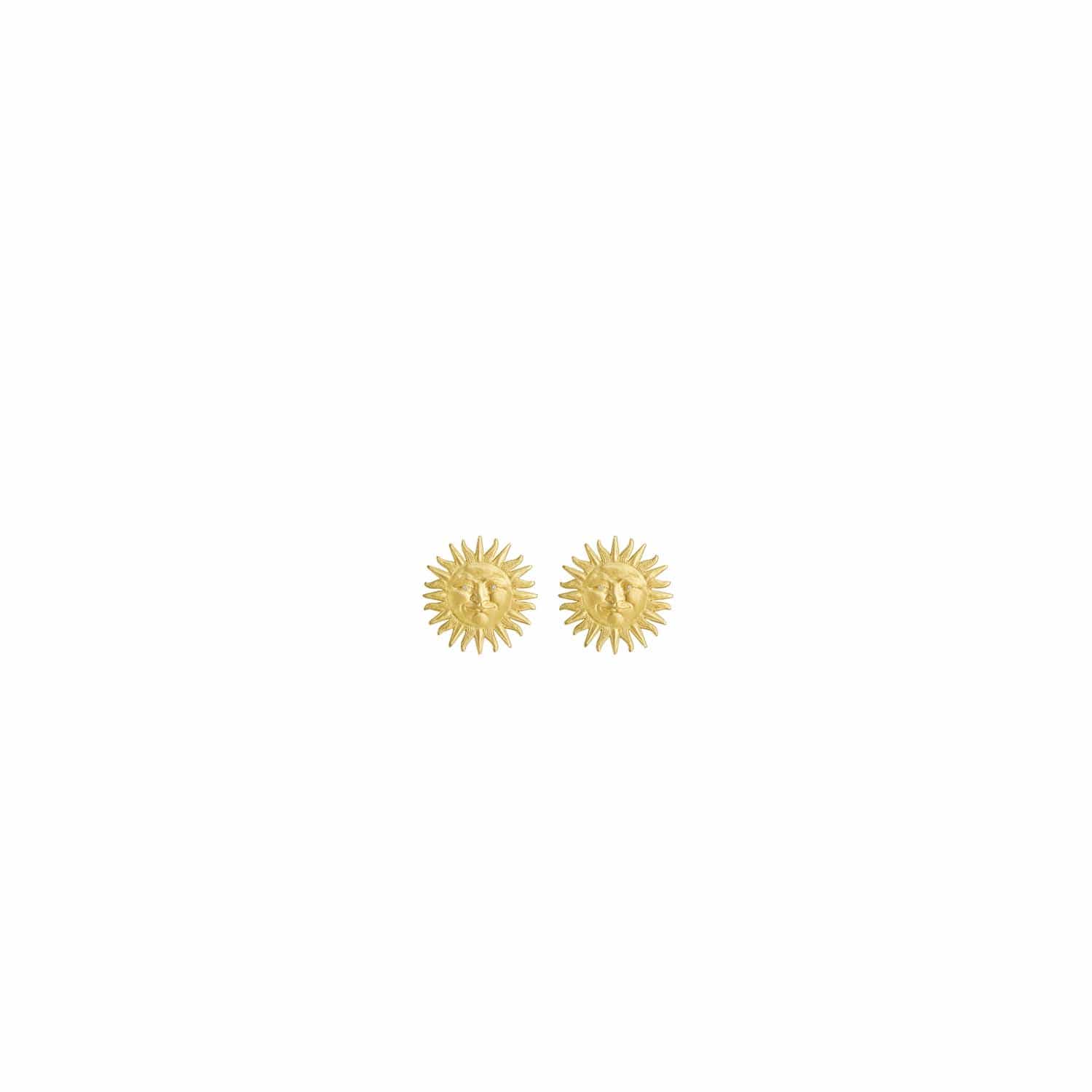 Anthony Lent 18K Yellow Gold Tiny Sunface Studs