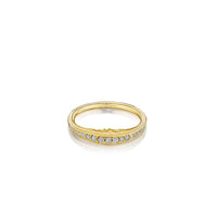Anthony Lent 18K Yellow Gold Diamond Pavé Crescent Moonface Ring
