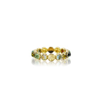 18K Yellow Gold Celestial Cabochon Bead Ring