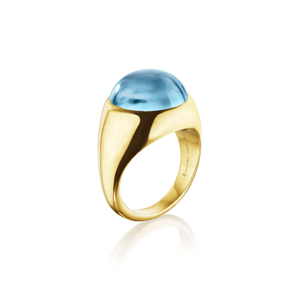Anthony Lent 18K Yellow Gold and Platinum Diamond Topaz Sunday Ring