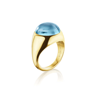 Anthony Lent 18K Yellow Gold and Platinum Diamond Topaz Sunday Ring