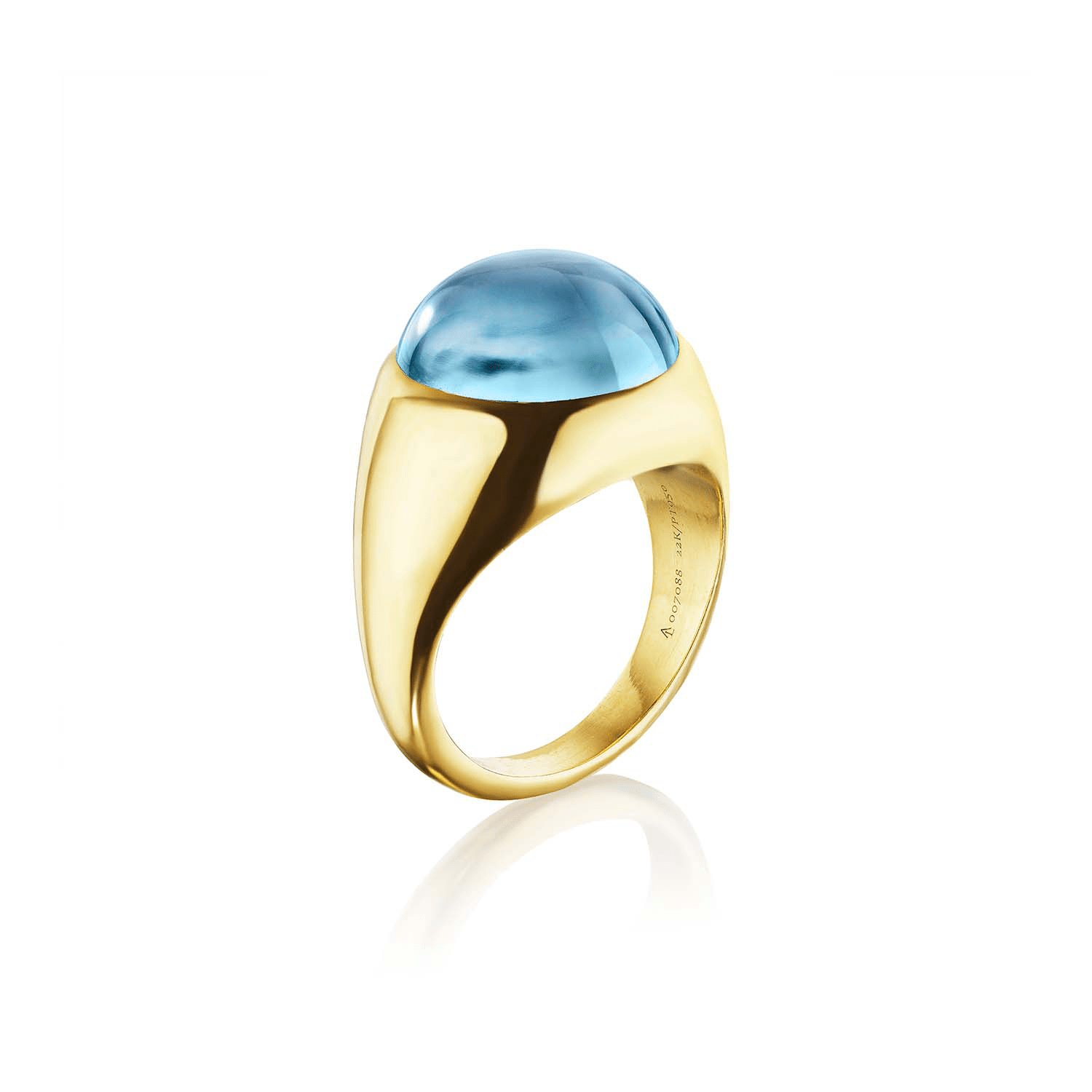 Anthony Lent 18K Yellow Gold and Platinum Diamond Topaz Sunday Ring