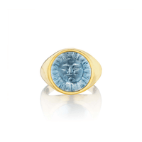 Anthony Lent 18K Yellow Gold and Platinum Diamond Topaz Sunday Ring