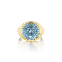 Anthony Lent 18K Yellow Gold and Platinum Diamond Topaz Sunday Ring