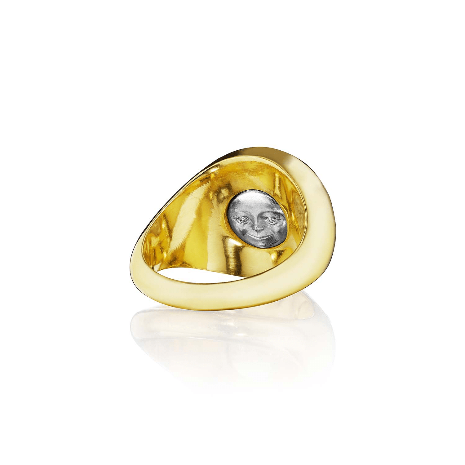 Anthony Lent 18K Yellow Gold and Platinum Diamond Topaz Sunday Ring