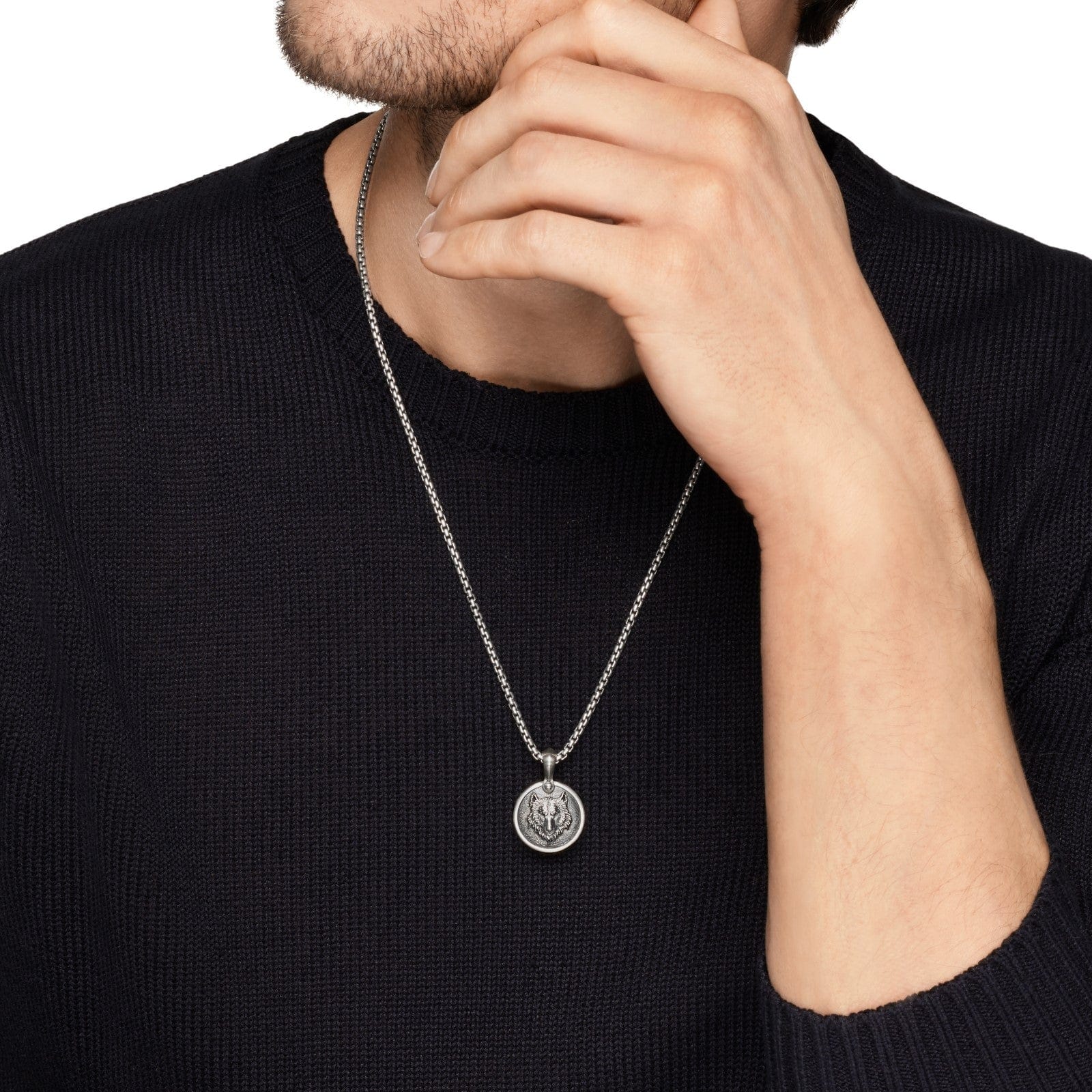 Petrvs Wolf Amulet Sterling Silver, 21mm