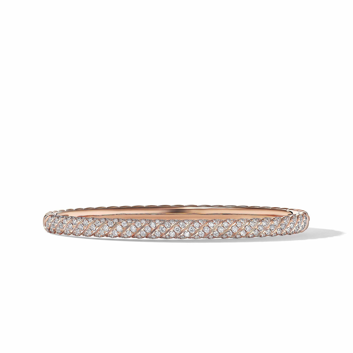 Sculpted Cable Bangle Bracelet in 18K Rose Gold