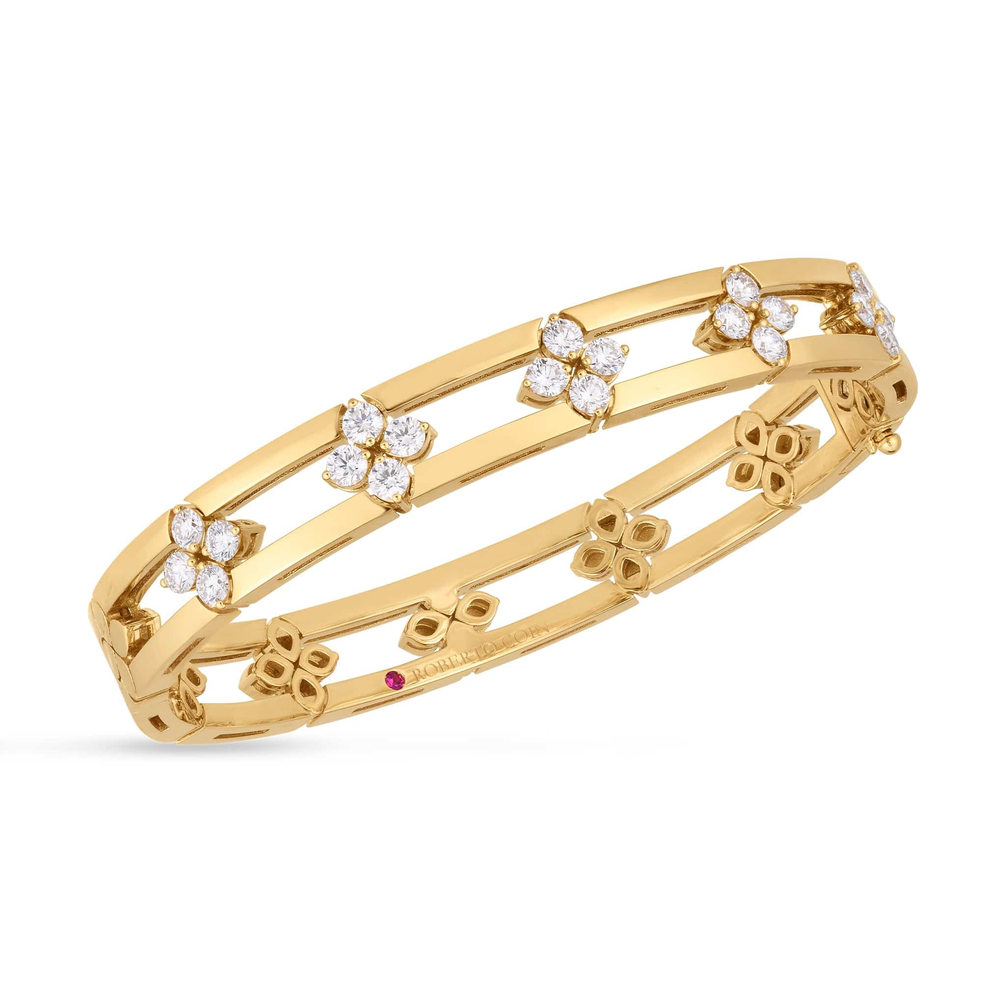 Roberto Coin 18K Yellow Gold Love In Verona Diamond Bangle