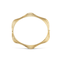 18K Yellow Gold Wave Diamond Bangle