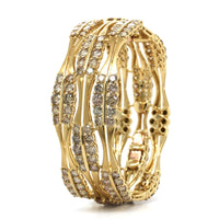 Etho Maria 18K Yellow Gold Brown Diamond Wide Bangle