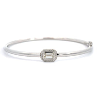 18K White Gold Diamond Bangle