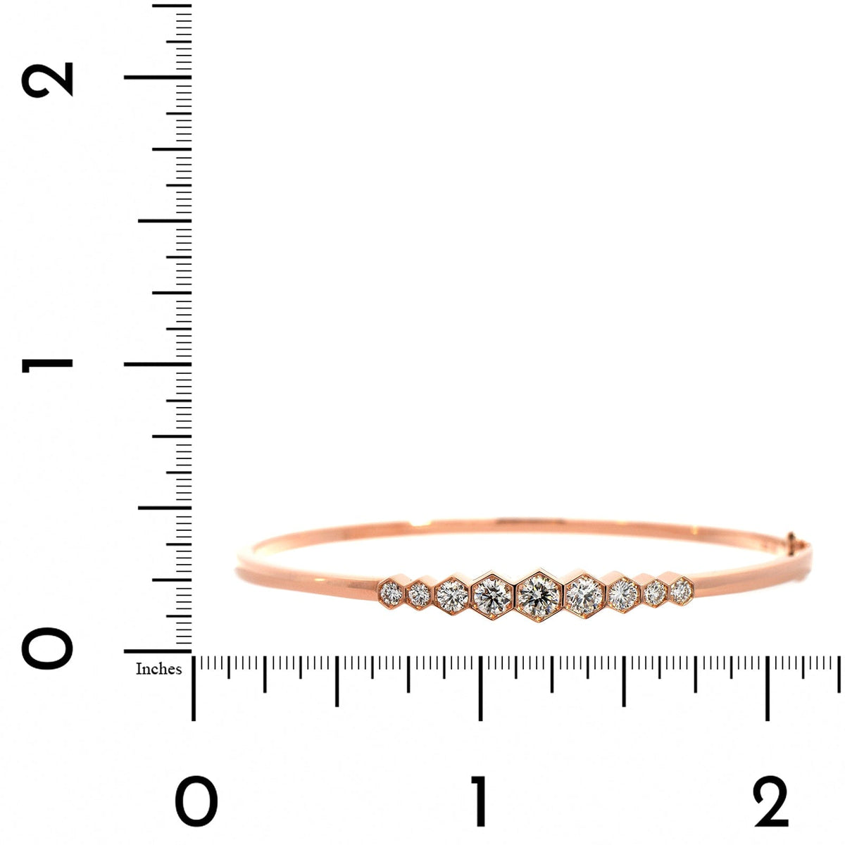 18K Rose Gold 9 Diamond Bangle
