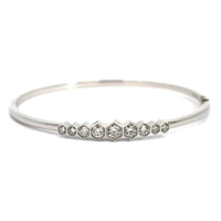 18K White Gold 9 Diamond Bangle