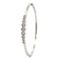 18K White Gold 9 Diamond Bangle