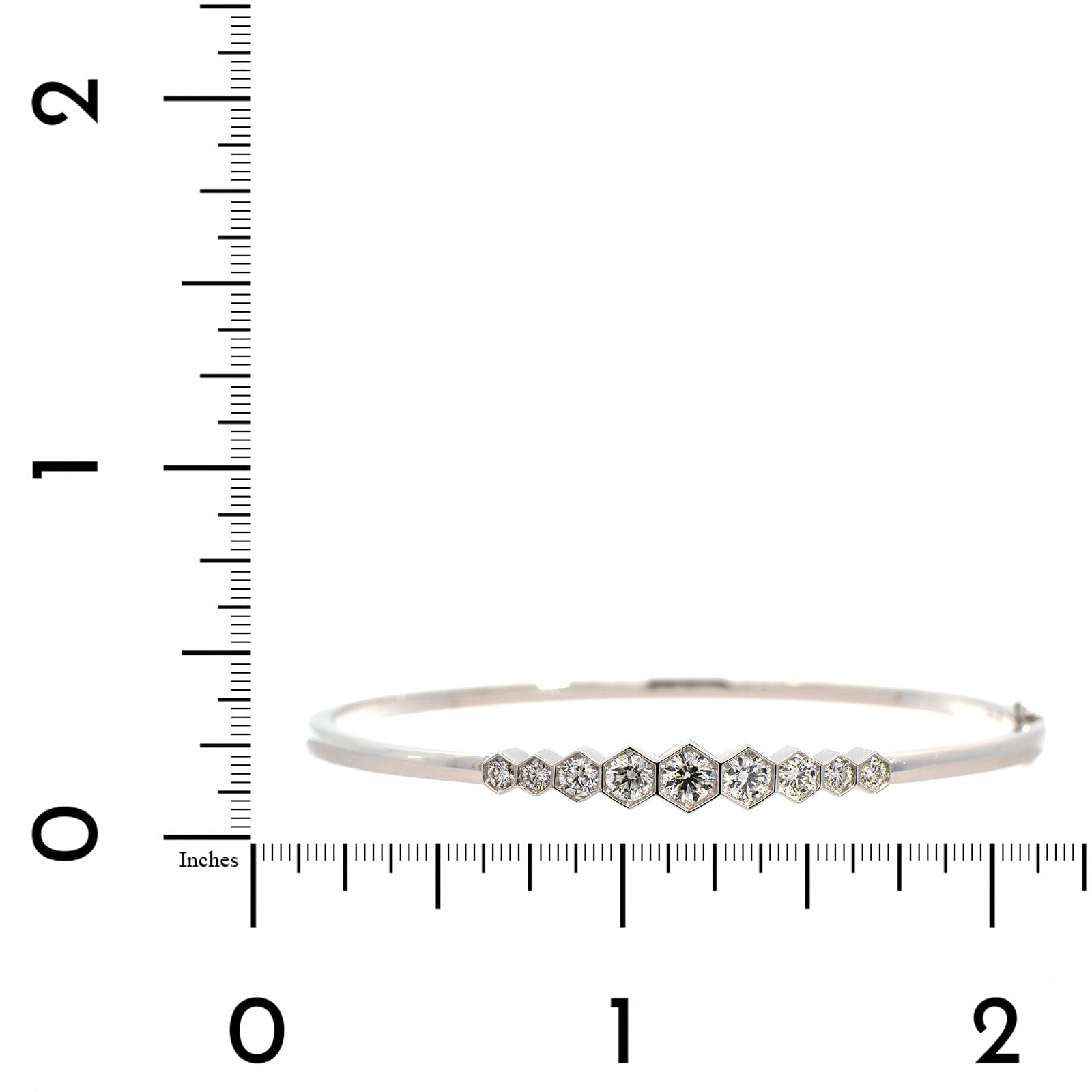 18K White Gold 9 Diamond Bangle