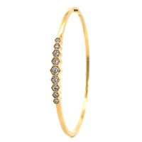 18K Yellow Gold 9 Diamond Bangle