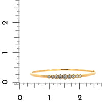 18K Yellow Gold 9 Diamond Bangle