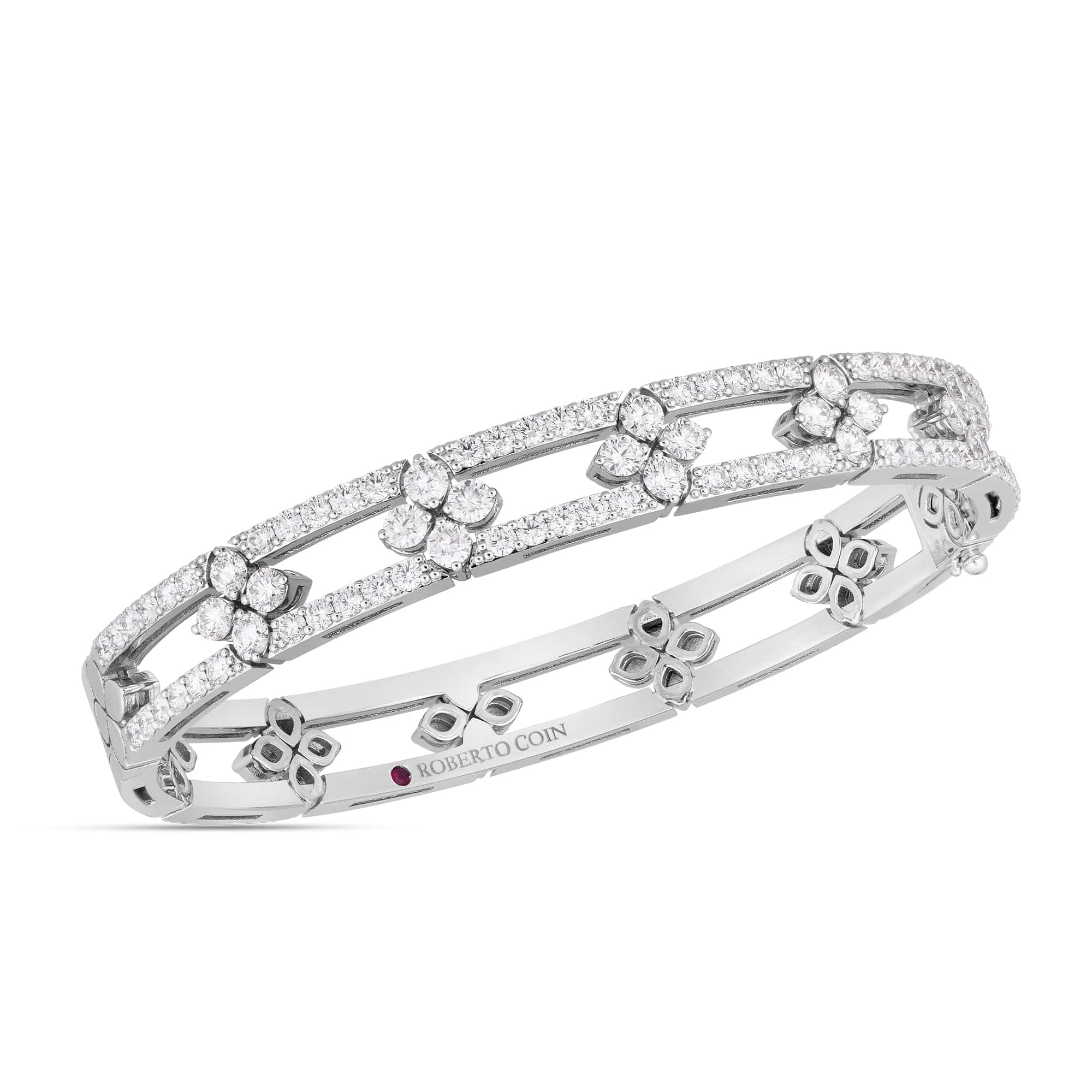 Roberto Coin 18K White Gold Love In Verona Diamond Bangle