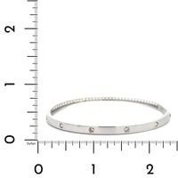 14K White Gold High Polished Diamond Bangle Bracelet