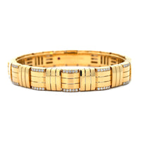 Roberto Coin 18K Yellow Gold Veneto Diamond Woven Bangle