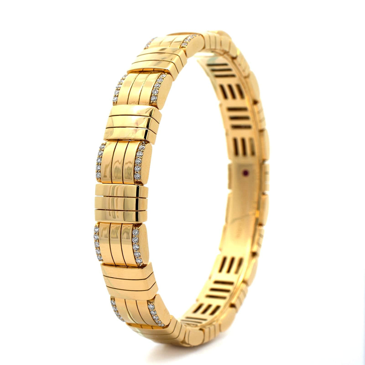Roberto Coin 18K Yellow Gold Veneto Diamond Woven Bangle