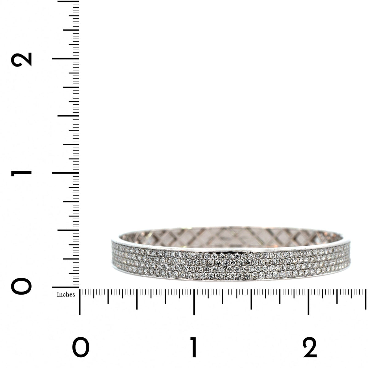 18K White Gold Pave Diamond Bangle Bracelet